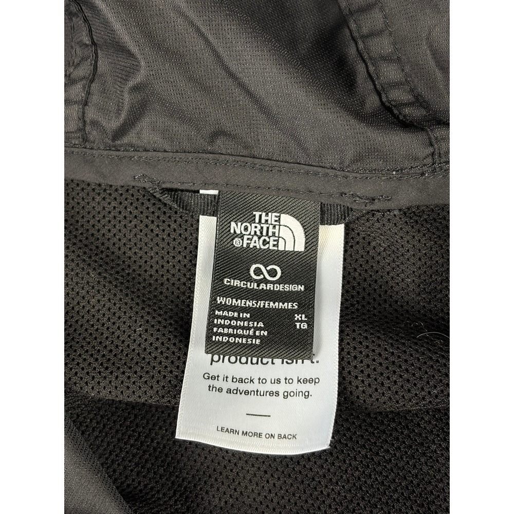 The North Face Womens XL Black Circular Design Hooded Windbreaker Jacket - Picture 3 of 11